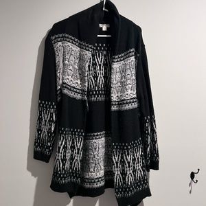 Black and White Boho Cardigan with Decorative Tassels - Unique and Stylish